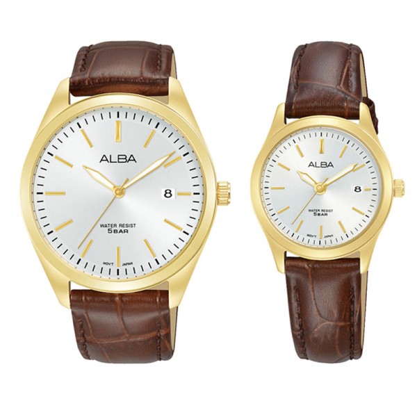 Alba AS9S26 AH7CG4 Gold Brown Leather Couple